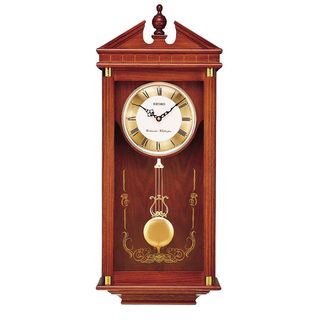 Seiko Dark Brown Oak Case Westminster/ Whittington Pendulum Wall Clock