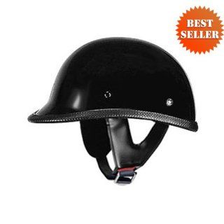 HCI 105 Polo   Black Motorcycle/Scooter Half Helmet (Small)  