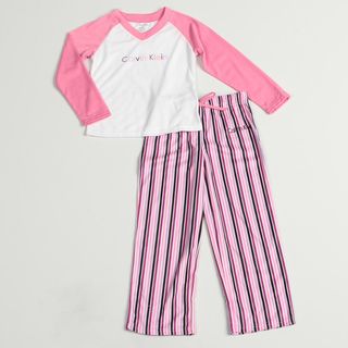Calvin Klein Girls Pink/ White Sleepwear Set