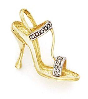 14k Diamond High Heel Shoe Pendant   JewelryWeb Jewelry
