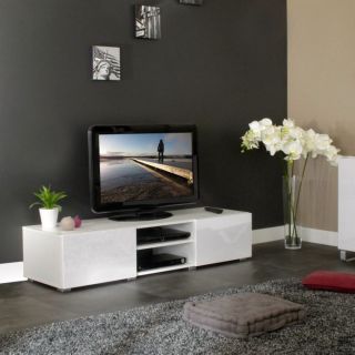 MANGO Banc TV 140cm 2 niches 2 tiroirs   Achat / Vente MEUBLE TV   HI