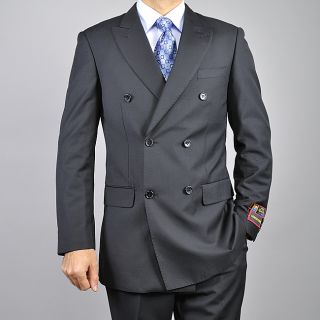 Giorgio Fiorelli Mens Black Double breasted 6 button Suit
