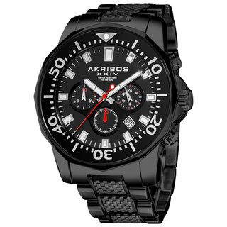 Akribos XXIV Mens Stainless Steel Divers Chronograph Watch