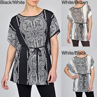 Second Skin Womens Scroll Print Butterly Tunic