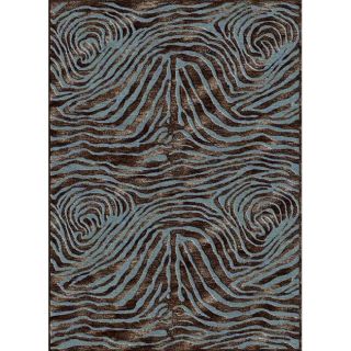 Hand carved Alexa Velvet Zebra Brown Faux Silk Rug (21 x 4