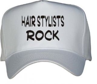 Hair Stylists Rock White Hat / Baseball Cap Clothing
