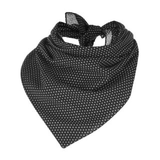 carré noir à pois blanc, 100% coton, dimensions  74 X 74 cm