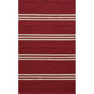 Outdoor South Beach Red Stripes Rug (39 x 59)