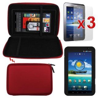 Premium 3 PACK of LCD Clear Screen Protector + Red EVA Carrying Bag