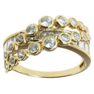 Michael Valitutti Signity 14k Yellow Gold Cubic Zircona Ring