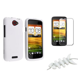 White Rubber Case/ Screen Protector/ Wrap for HTC One X