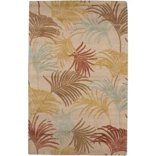 Hand tufted Beige Wool and Art Silk Contemporary Area Rug (96 X 136