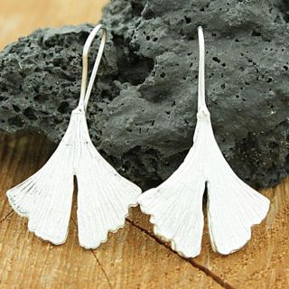Sterling Silver Brushed Feather Dangle Earrings (Mexico)