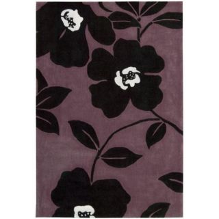Hand tufted Metropolitan Black/ Purple/ White Rug (5 x 76
