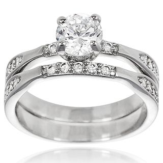 Tressa Collection Sterling Silver CZ Bridal style Ring Set
