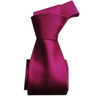 Dmitry Mens Fuschia Solid Italian Silk Tie