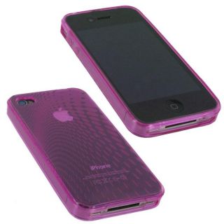 Apple iPhone 4 Magenta Wave TPU Crystal Skin Case