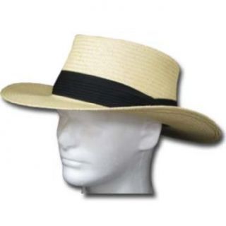 GAMBLER GOLF Panama Straw Hat NATURAL WIDE BRIM Clothing