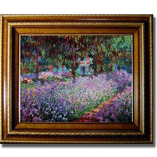 Claude Monet Artists Garden at Giverny Framed Canvas Art