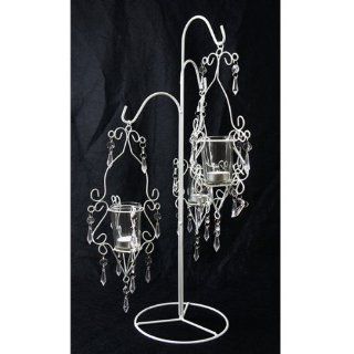 Iparty123 Chandelier Hanging Metal Glass Votive Candle