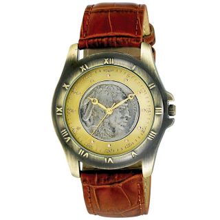 August Steiner Mens Buffalo Nickel Collectors Gold Coin Watch