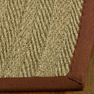 Hand woven Sisal Natural/ Red Seagrass Rug (8 Square)