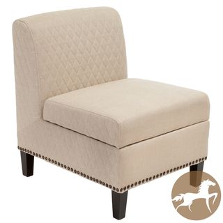 Christopher Knight Home Felice Beige Fabric Armless Storage Chair