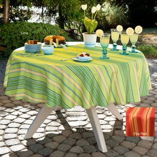 Cabana Stripe 70 in Round Indoor/ Outdoor Stain Resistant Tablecloth