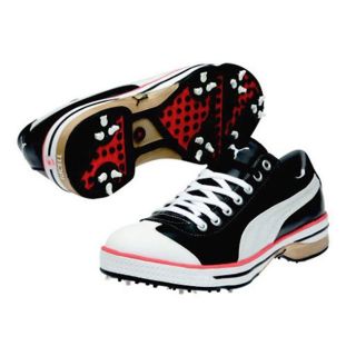 Puma Mens Club 917 Ribbon Black/ White/ Cherry Tomato Golf Shoes