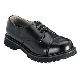MENS SIZING 3 Eyelet Casual Dress Shoe Black Leather Shoe Steel Toe