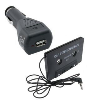 Tape Cassette Adapter/ Car Charger for Apple iPod/ iPhone 3GS/ 4
