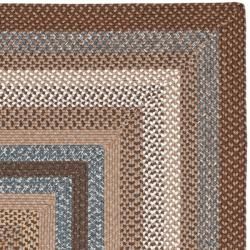 Hand woven Reversible Brown Braided Rug (6 Square)