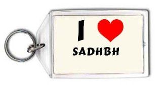 I love Sadhbh personalized keychain (first name/surname