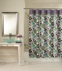 Bohemian Floral Cotton Shower Curtain