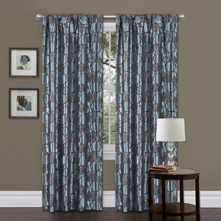 Lush Decor Blue/ Brown 84 inch Circle Charm Curtain Panel