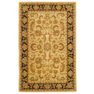 Indo Hand tufted Mahal Gold Wool Rug (5 x 8)