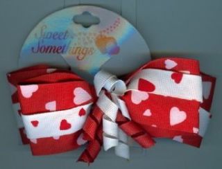 Valentines Gifts  PPVAL144AA Red White Ribbon Bow Hair