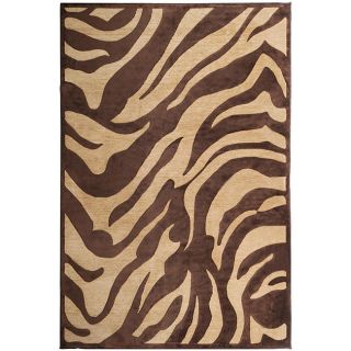 Loomed Accentuated Chocolate Viscose/ Chenille Rug (52 x 76