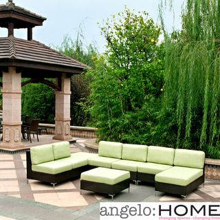 angeloHOME Napa Springs Apple Green 6 Piece Indoor/Outdoor Wicker