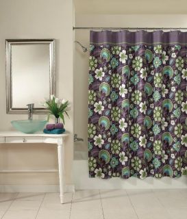 Bohemian Floral Cotton Shower Curtain