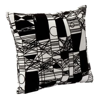 Abstact Scratch Black/ White Decorative Accent Pillow