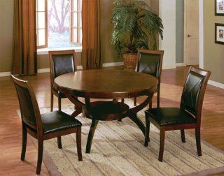 Wooden Round Dining Table and 4 High Back Side Chair with