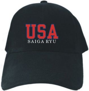 Caps Black  Usa Saiga Ryu Athletic Embroidery  Martial