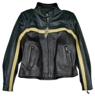 First MFG Womens Fashion Racing Leather Jacket