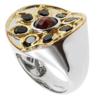 Michael Valitutti Jason Dow Two tone Garnet and Black Spinel Ring