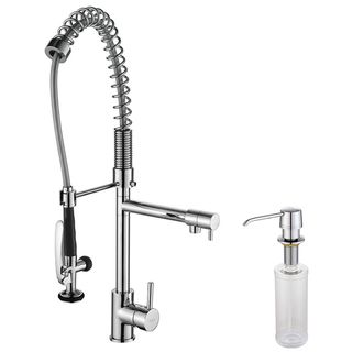 Kraus Commercial Pre rinse Chrome Kitchen Faucet and Soap Dispenser