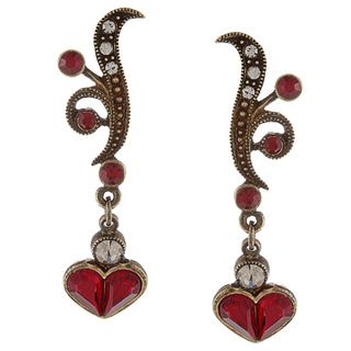 Sweet Romance Vintage Garnet Red Crystal Victorian Earrings