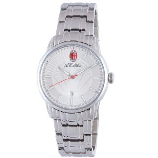 Chronotech Mens Silver Sunray Dial Polished Stainless Steel Watch