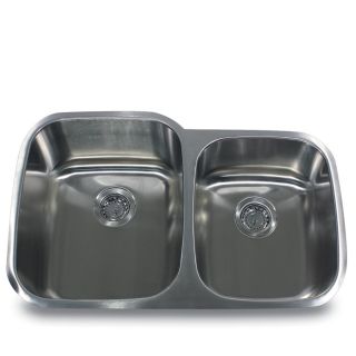 Stainless Steel Offset Double Bowl Kitchen Sink