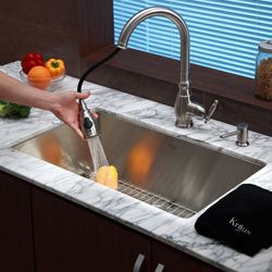 Kraus 100 percent Stainless Steel Pullout Kitchen Faucet